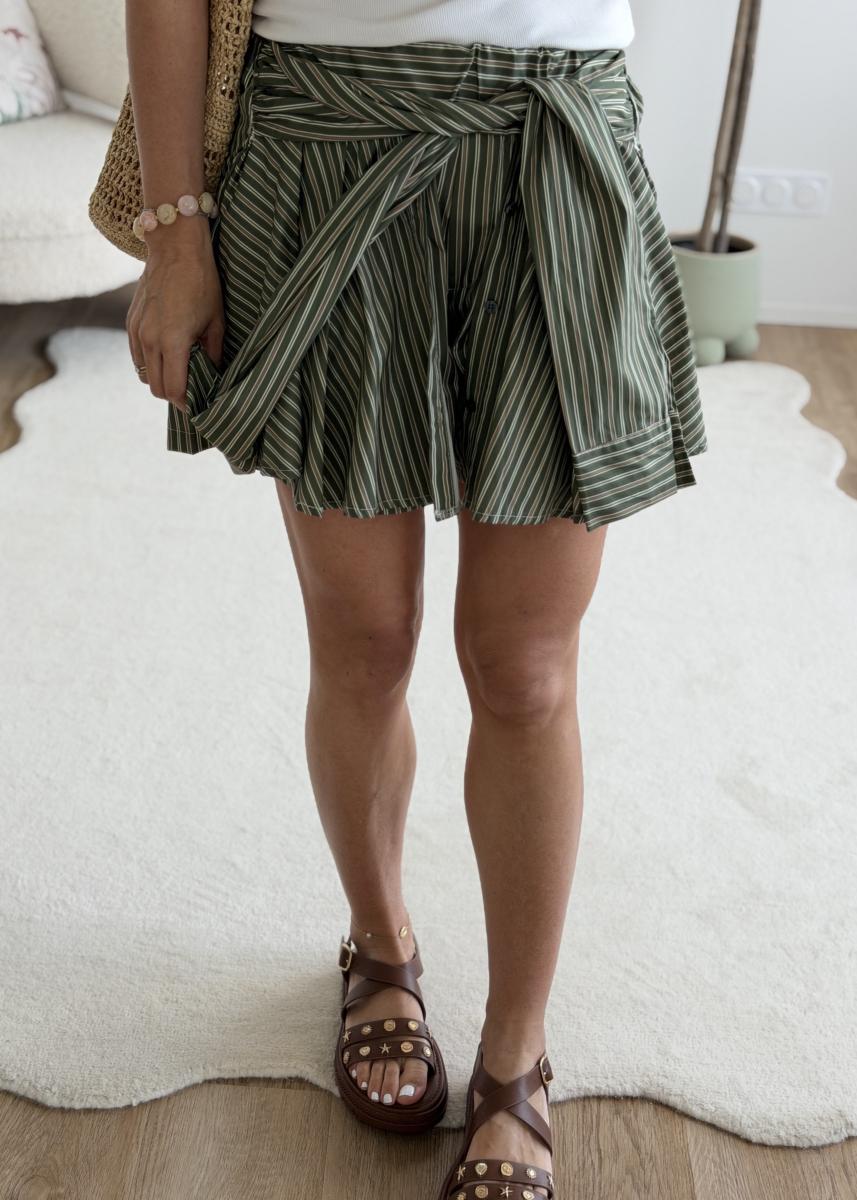 Short chemise kaki
