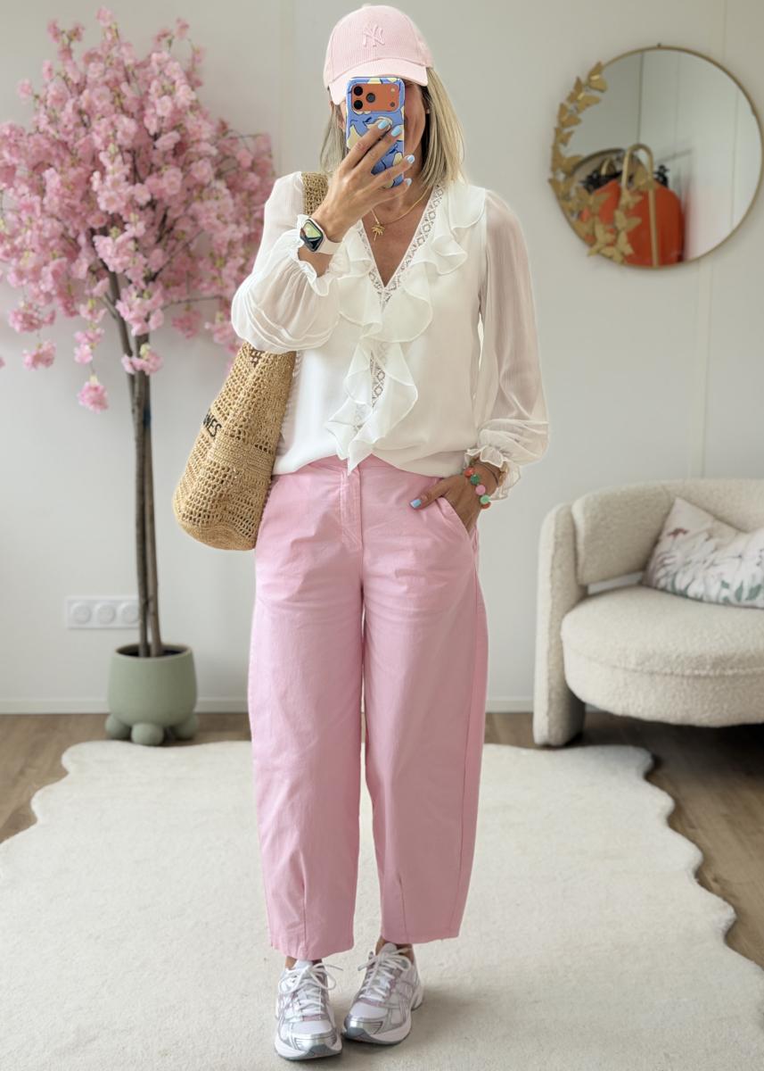 Pantalon barrel rose