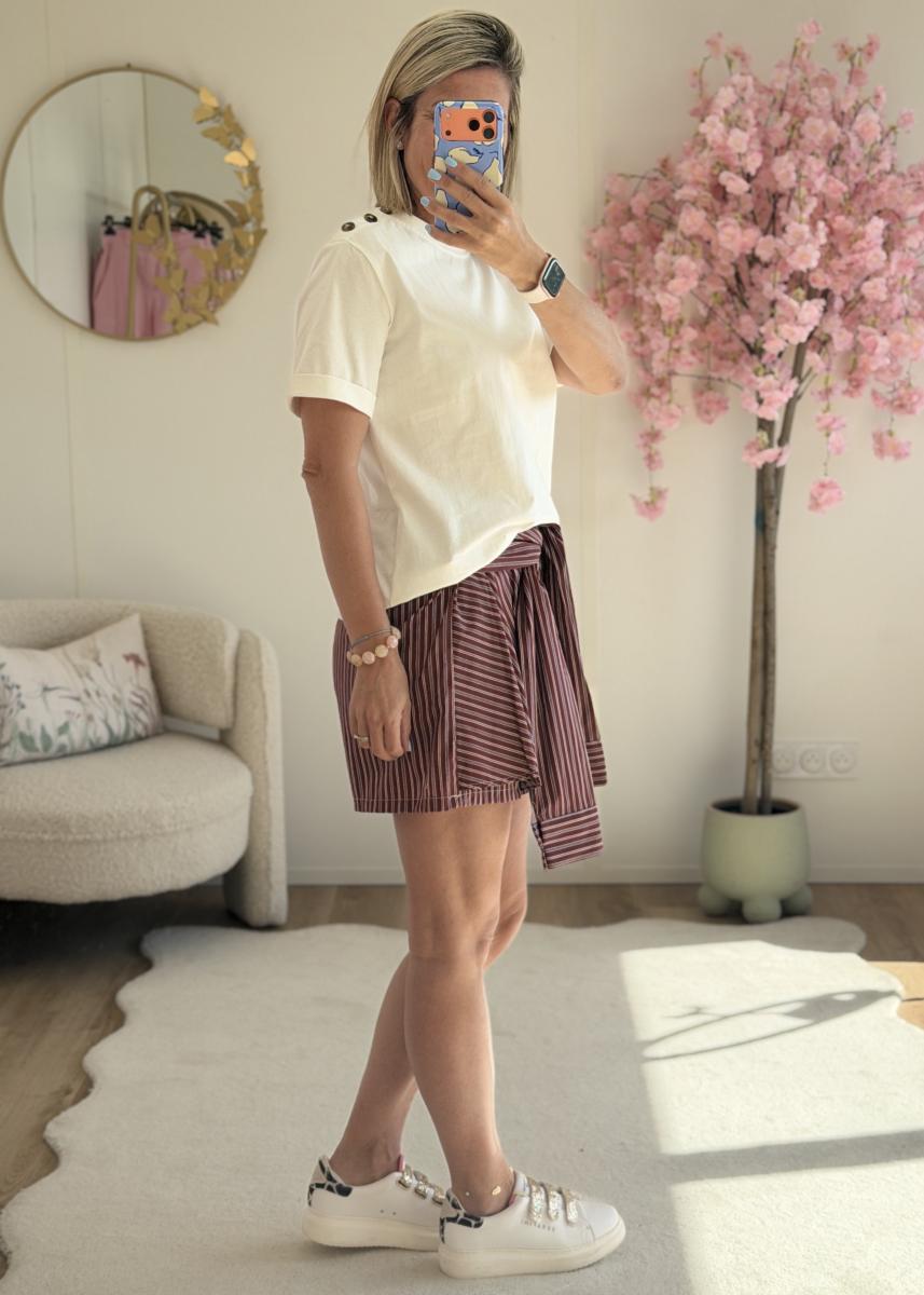 Short chemise bordeaux