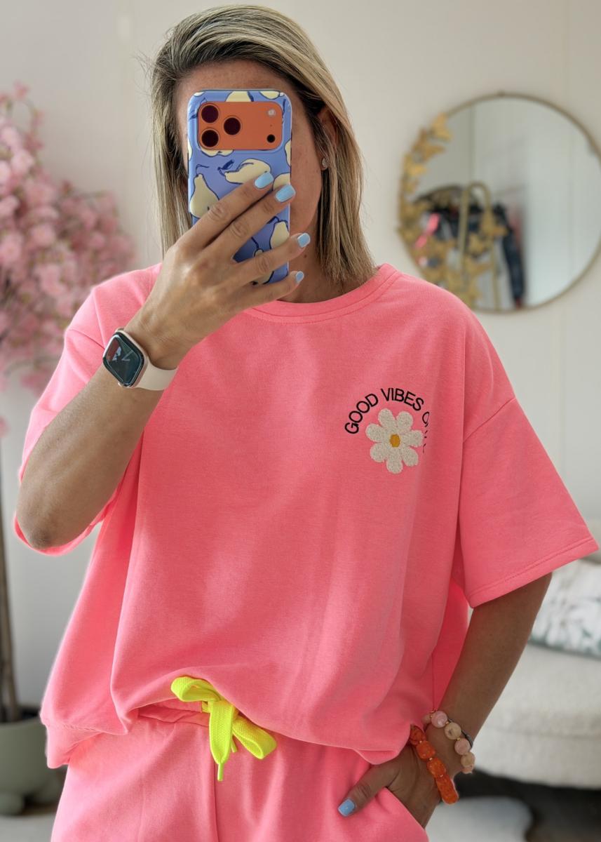 Ensemble good vibes rose fluo