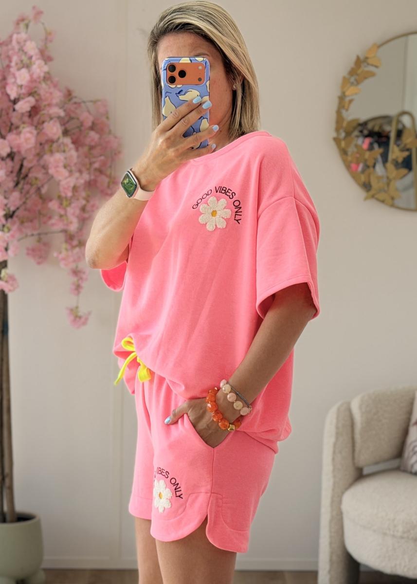 Ensemble good vibes rose fluo