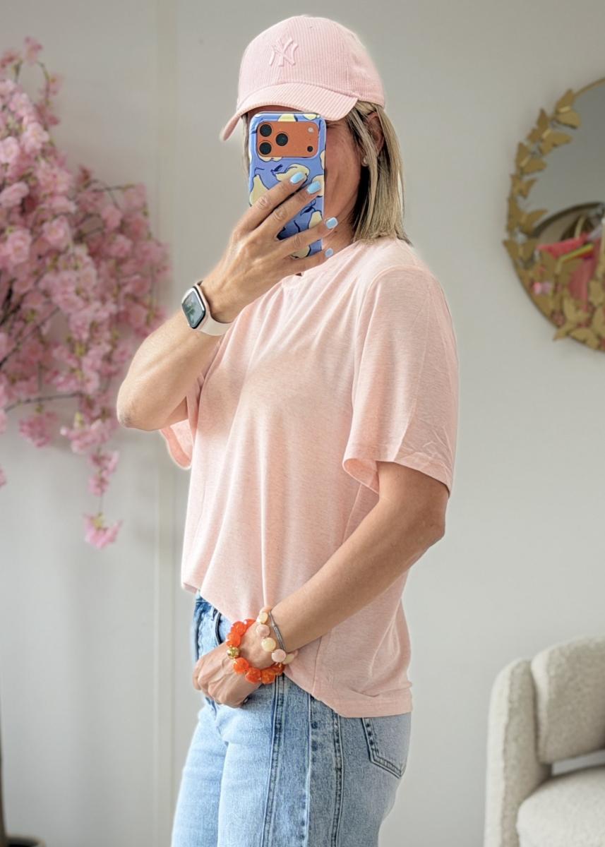 Tee shirt loose fit rose