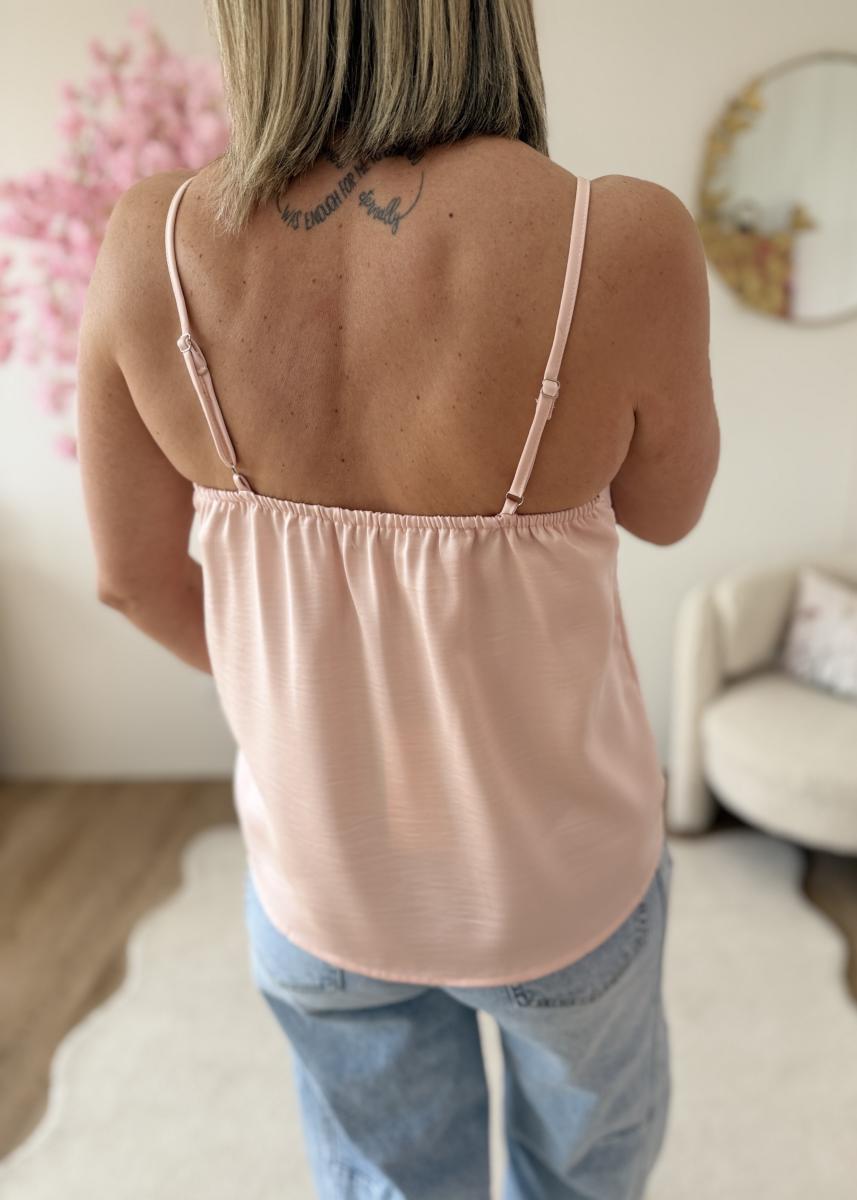 Top satiné rose