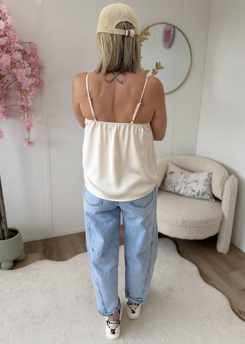 Top satiné beige