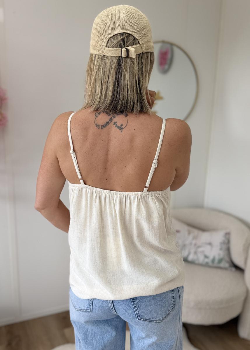 Top en lin beige