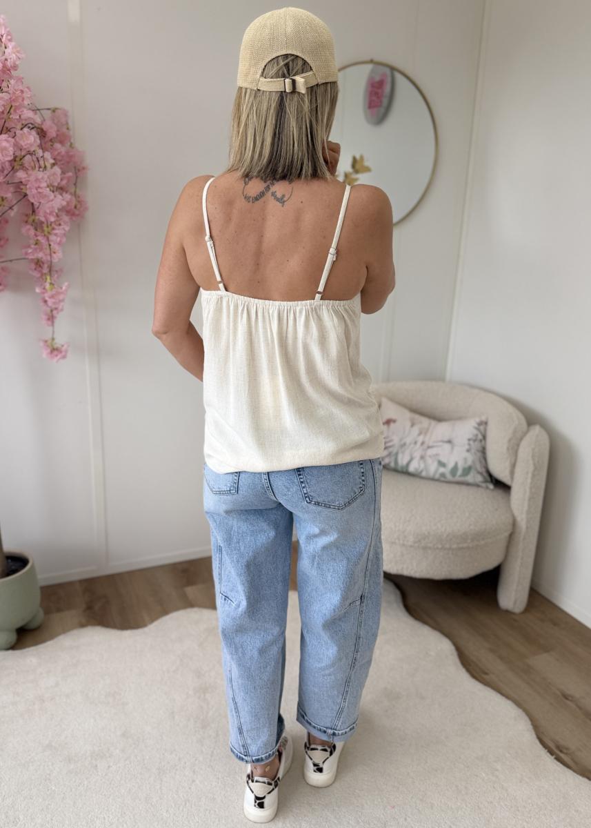 Top en lin beige