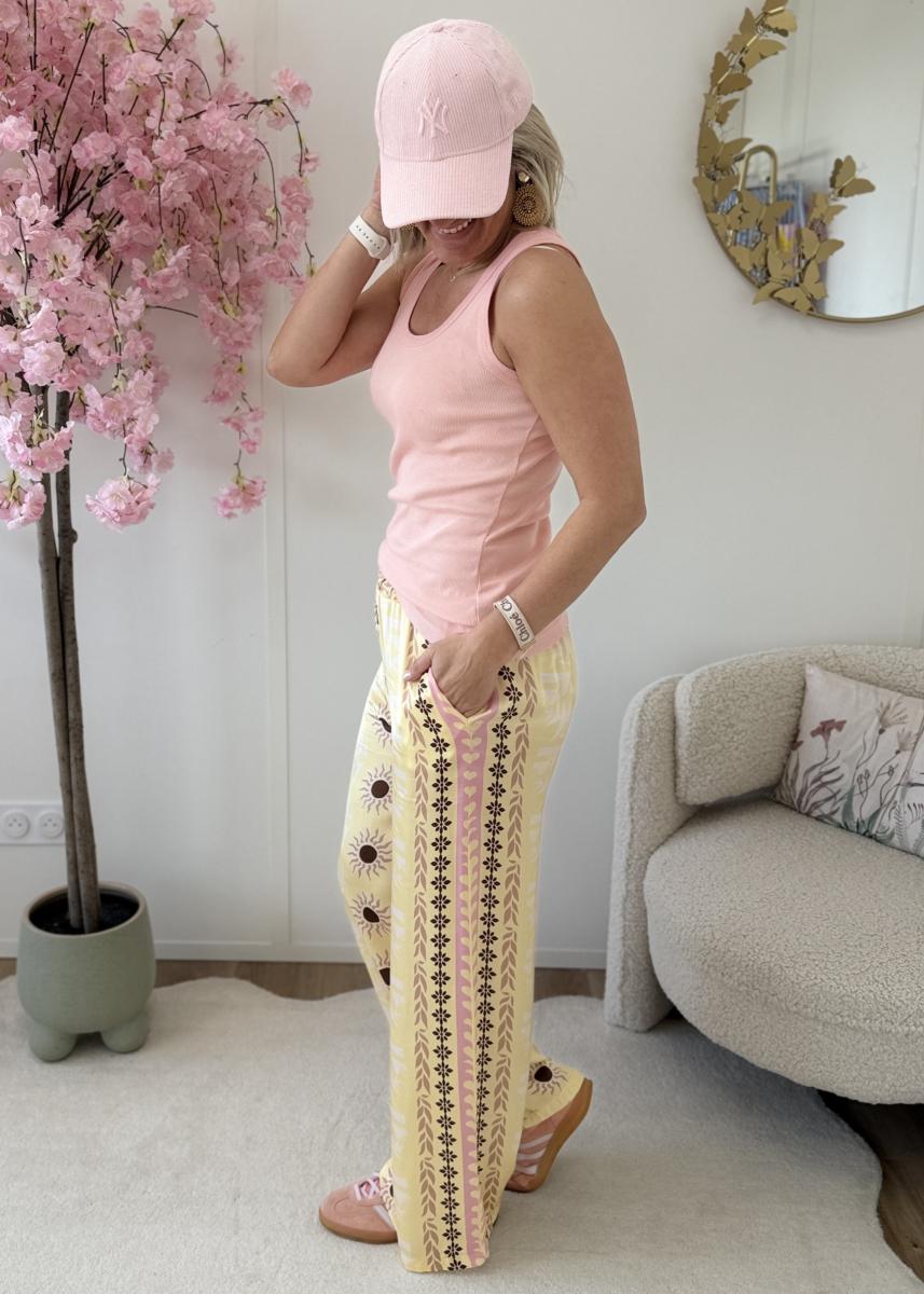 Pantalon en soie jaune