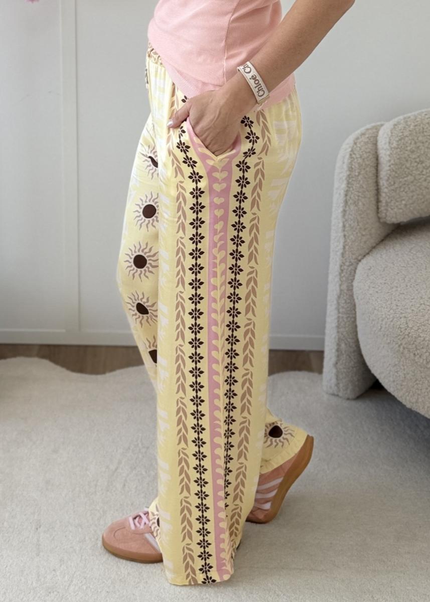 Pantalon en soie jaune