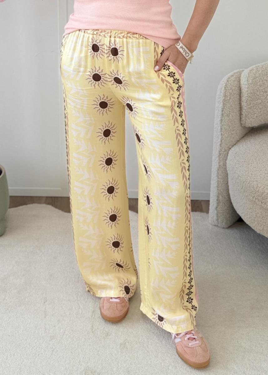 Pantalon en soie jaune