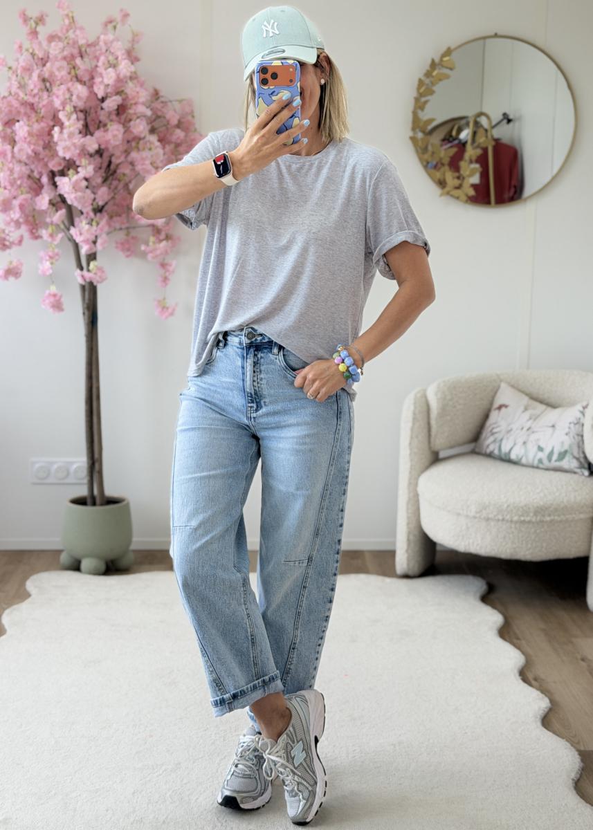 Tee shirt loose fit gris