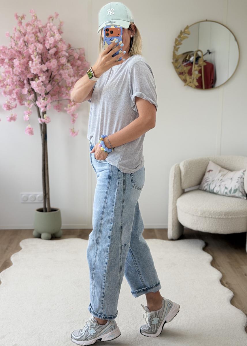 Tee shirt loose fit gris