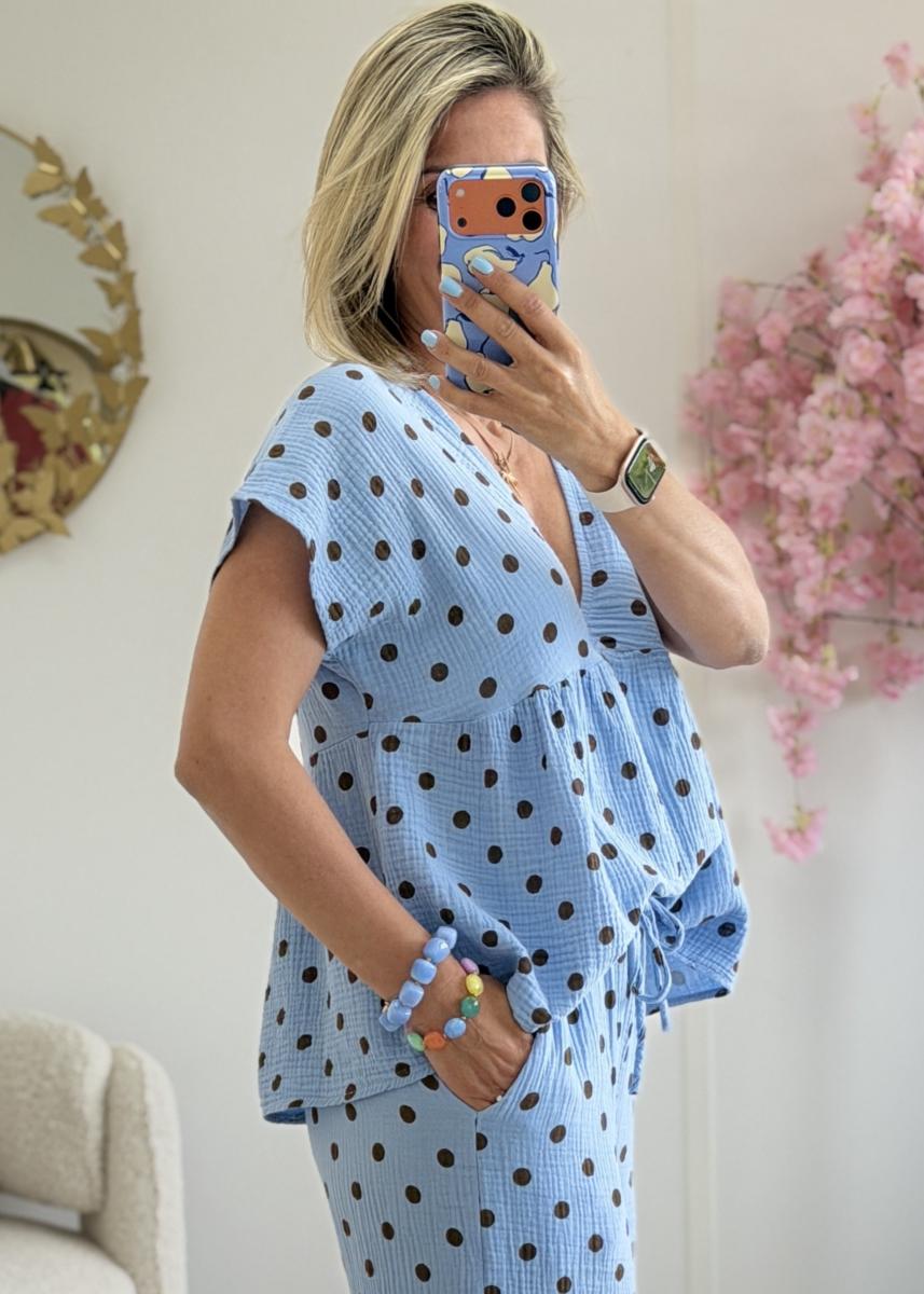 Blouse Leonidas bleu
