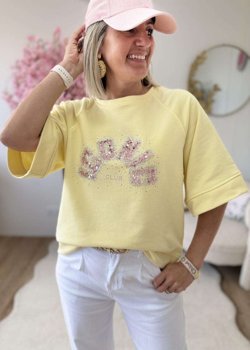 Sweat glitter jaune