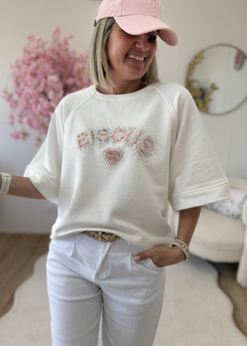 Sweat bisous blanc