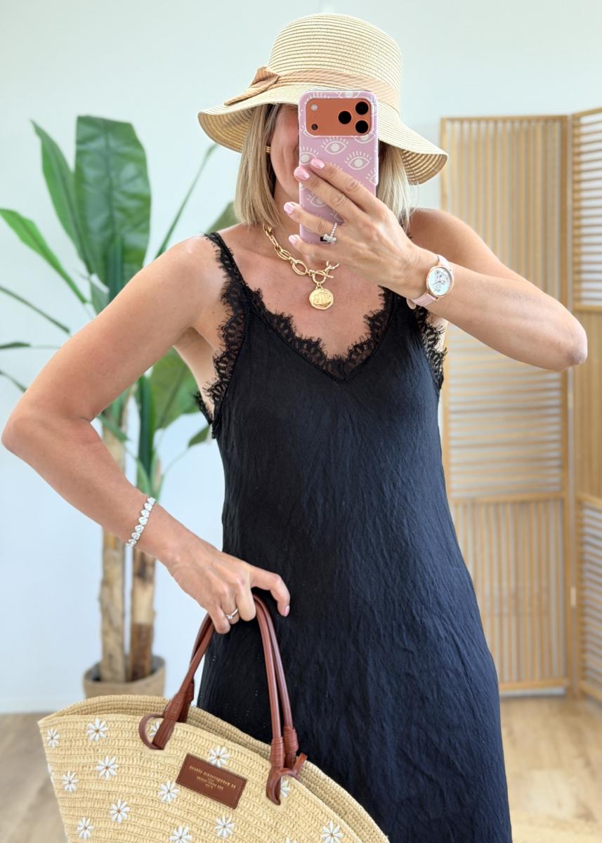 Robe en lin noir