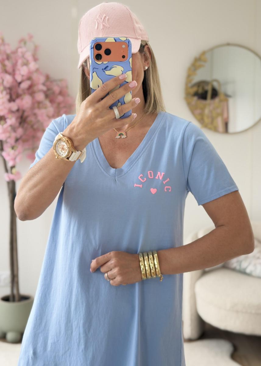 Robe T shirt Clovis ciel