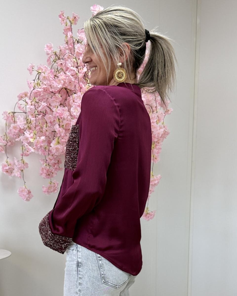 Chemise Gilda bordeaux