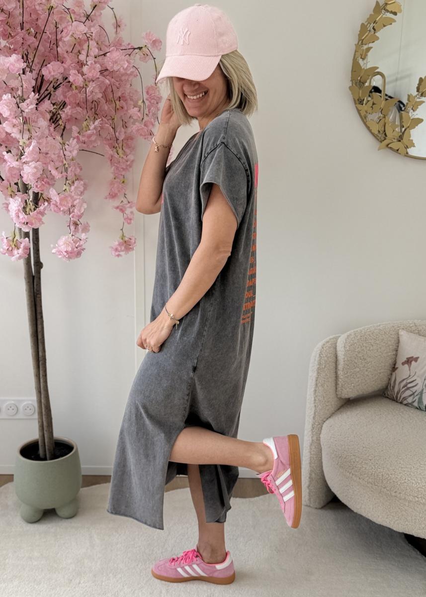 Robe T shirt iconic gris foncé