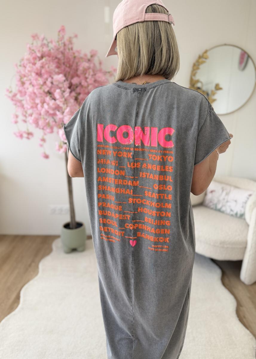 Robe T shirt iconic gris clair