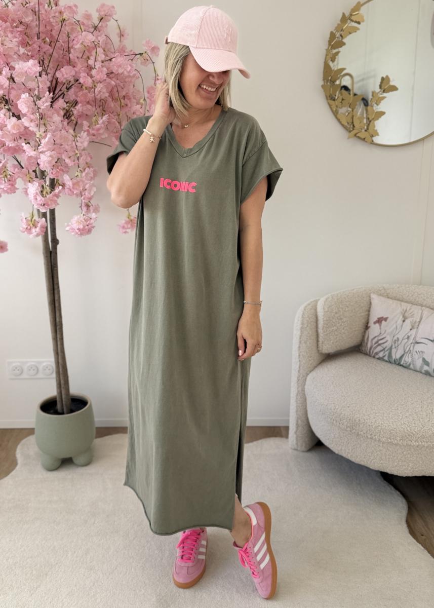 Robe T shirt iconic kaki