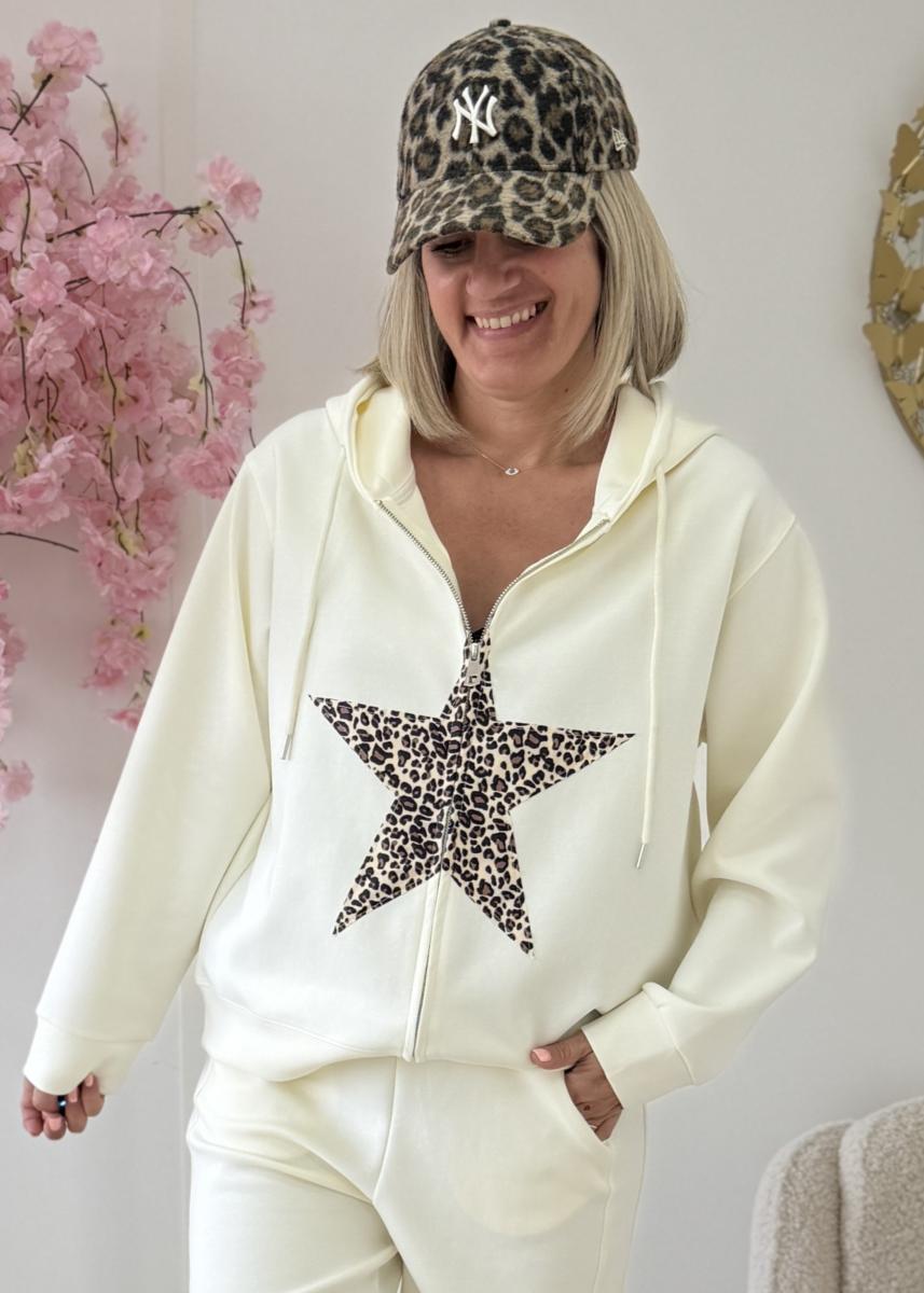 Gilet sweat Sigrid ecru