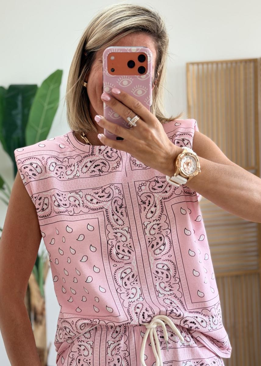 Tee shirt bandana rose