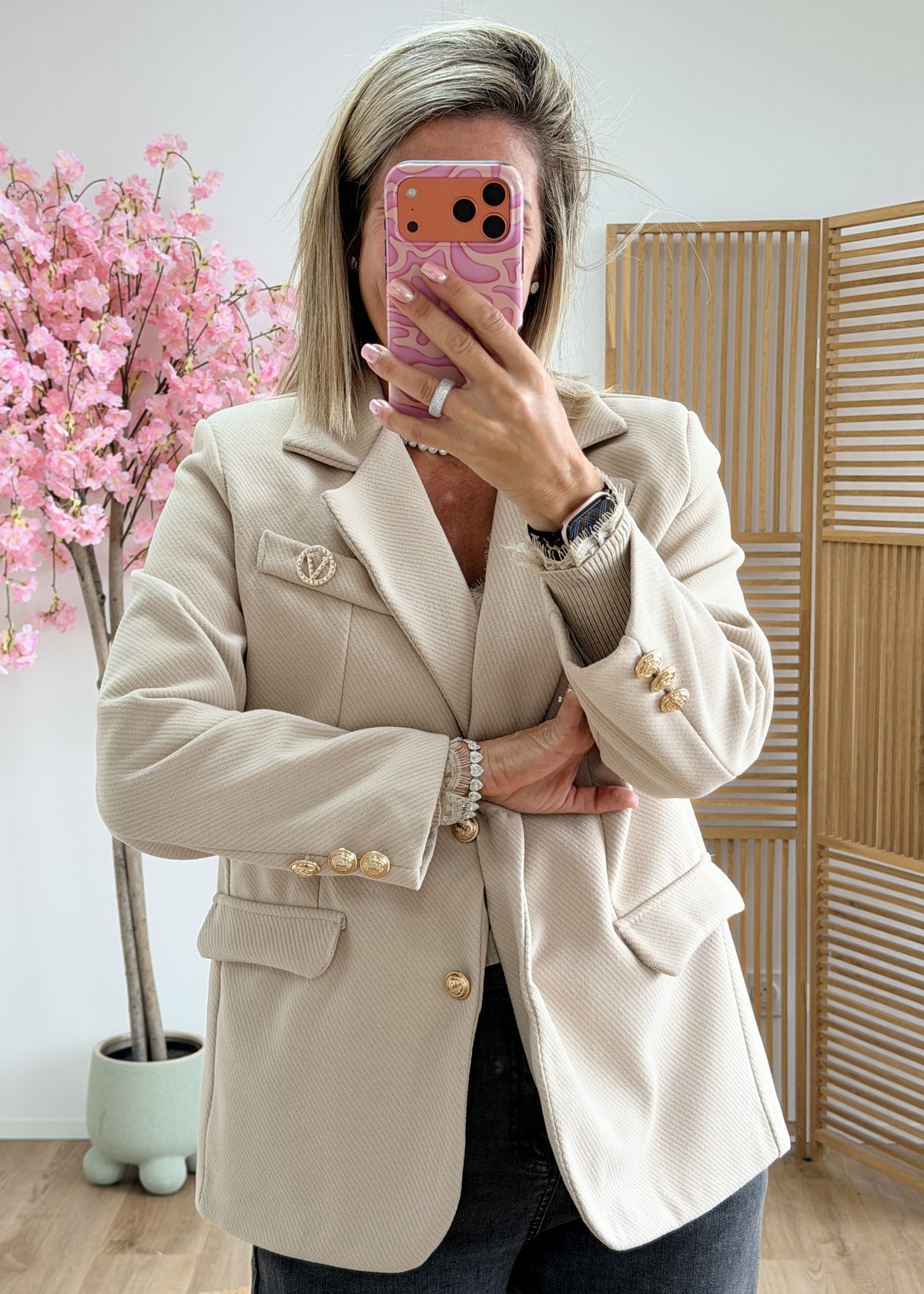 Blazer effet lainage