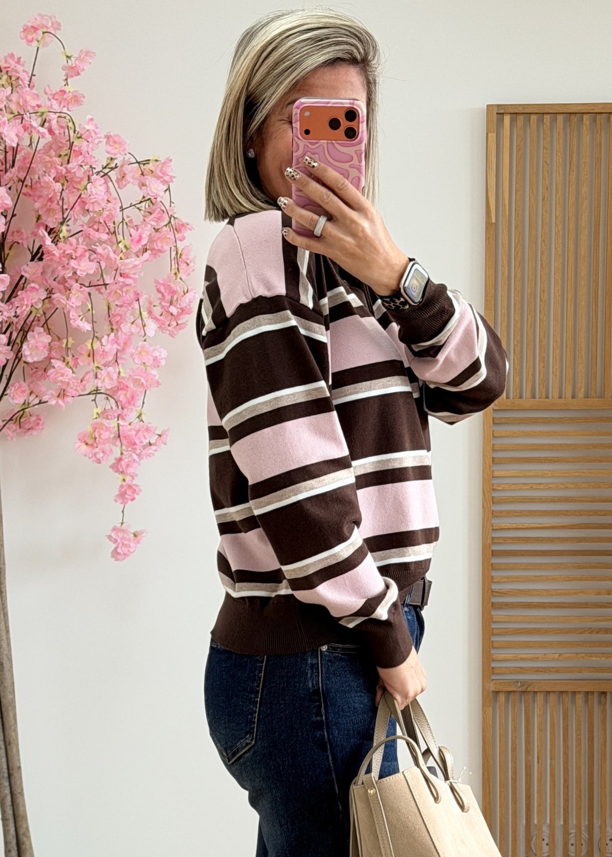 Pull col polo choco rose