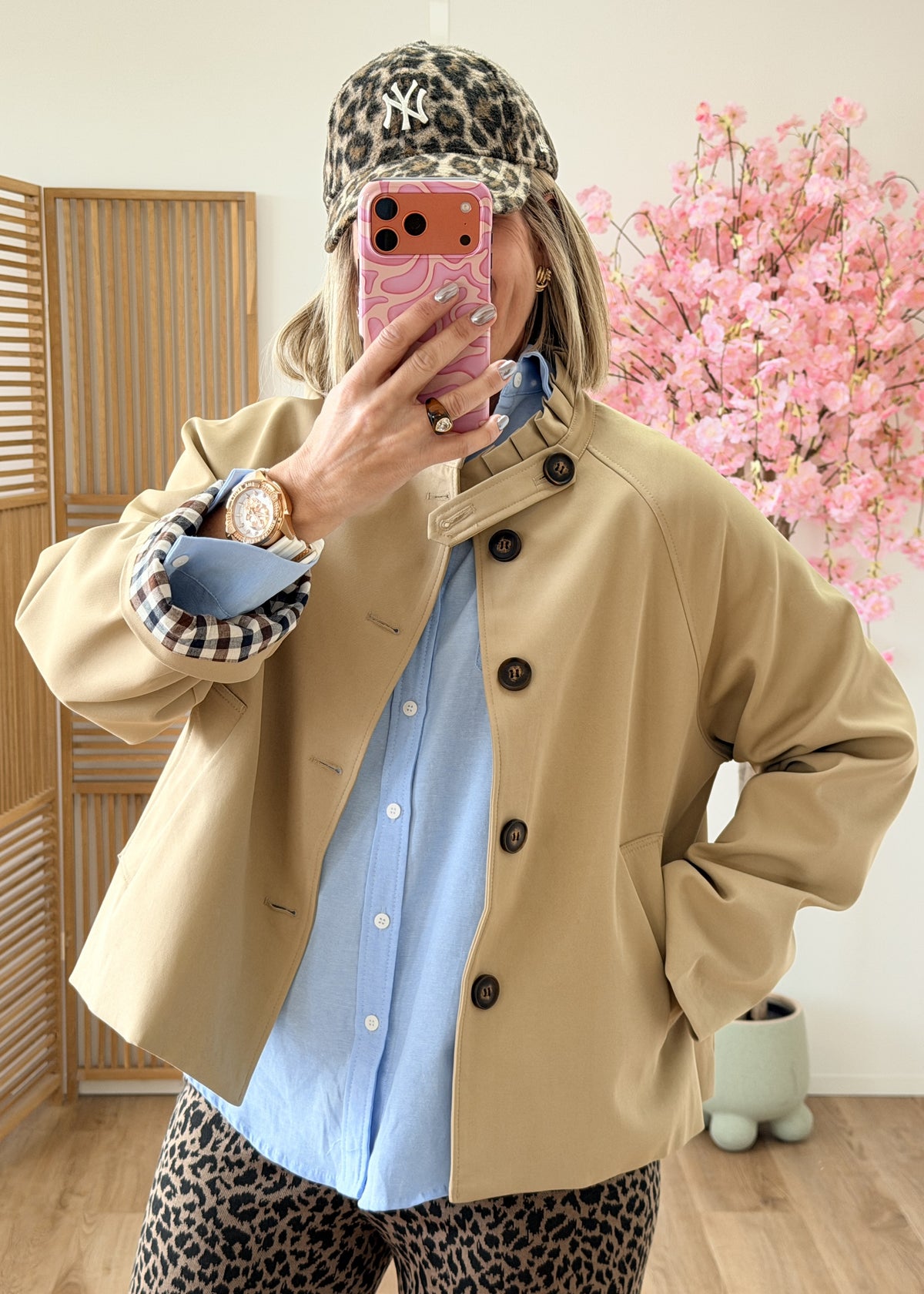 Veste imperméable à intérieur de manches à carreaux