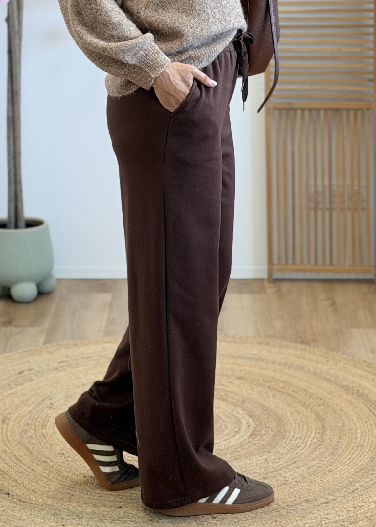 Jogging marron taille élastique