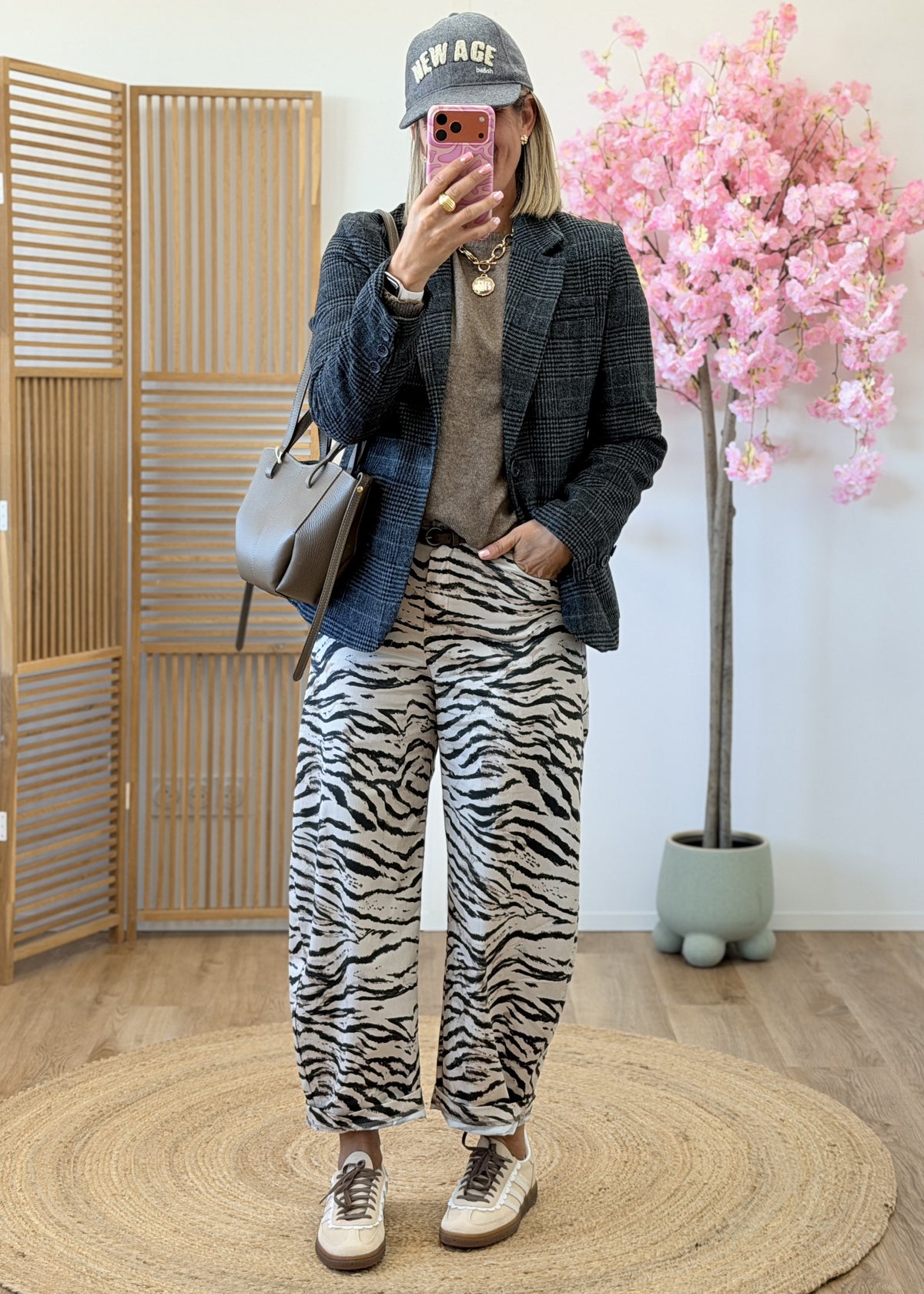 Pantalon Barrel Zébré