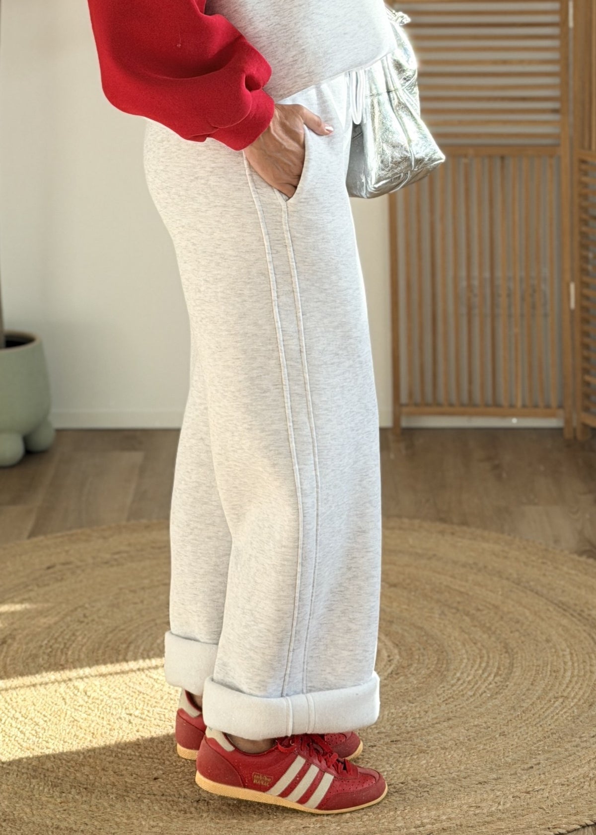 Jogging molletonné gris – Taille unique jusqu’au 42