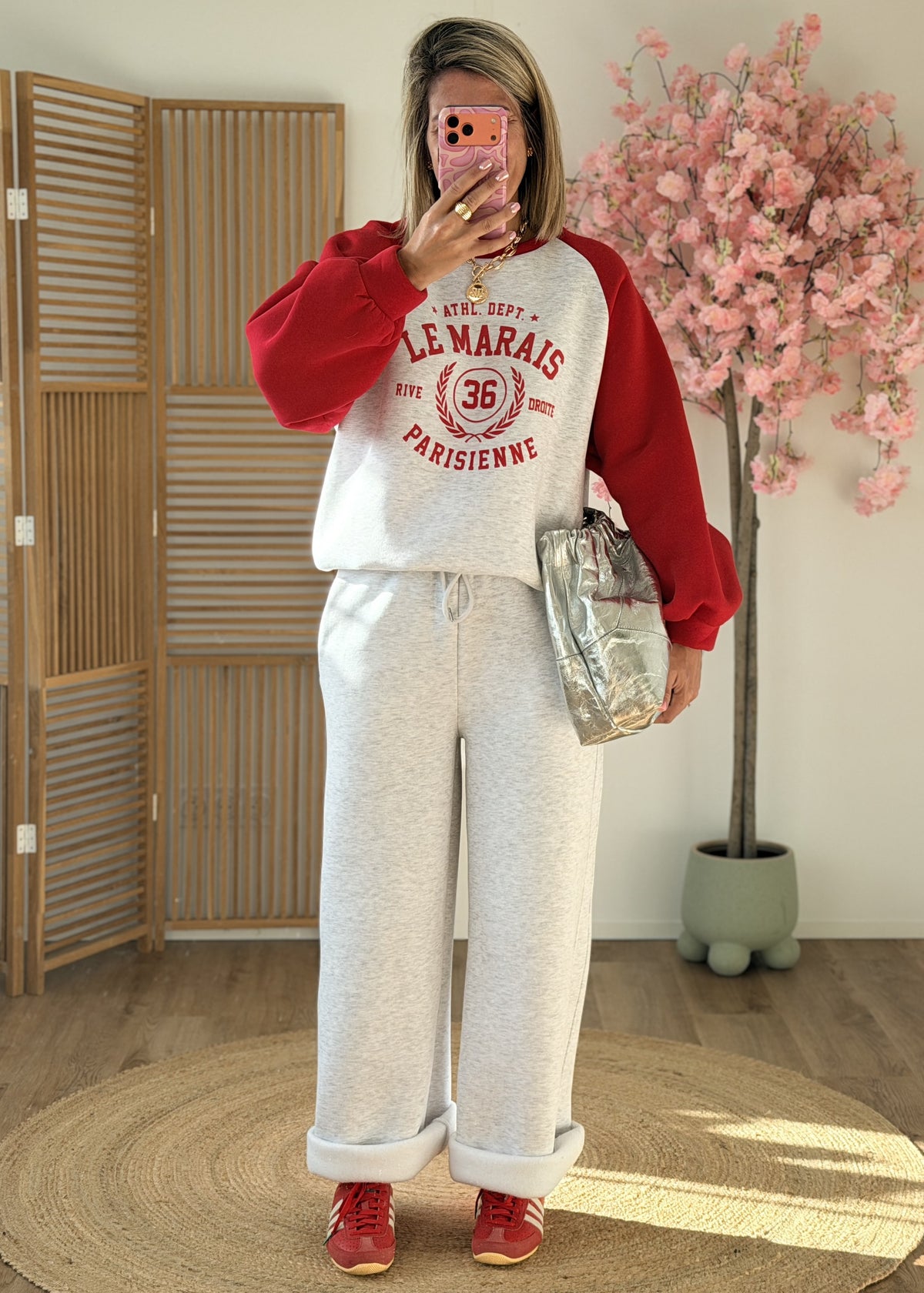 Jogging molletonné gris – Taille unique jusqu’au 42
