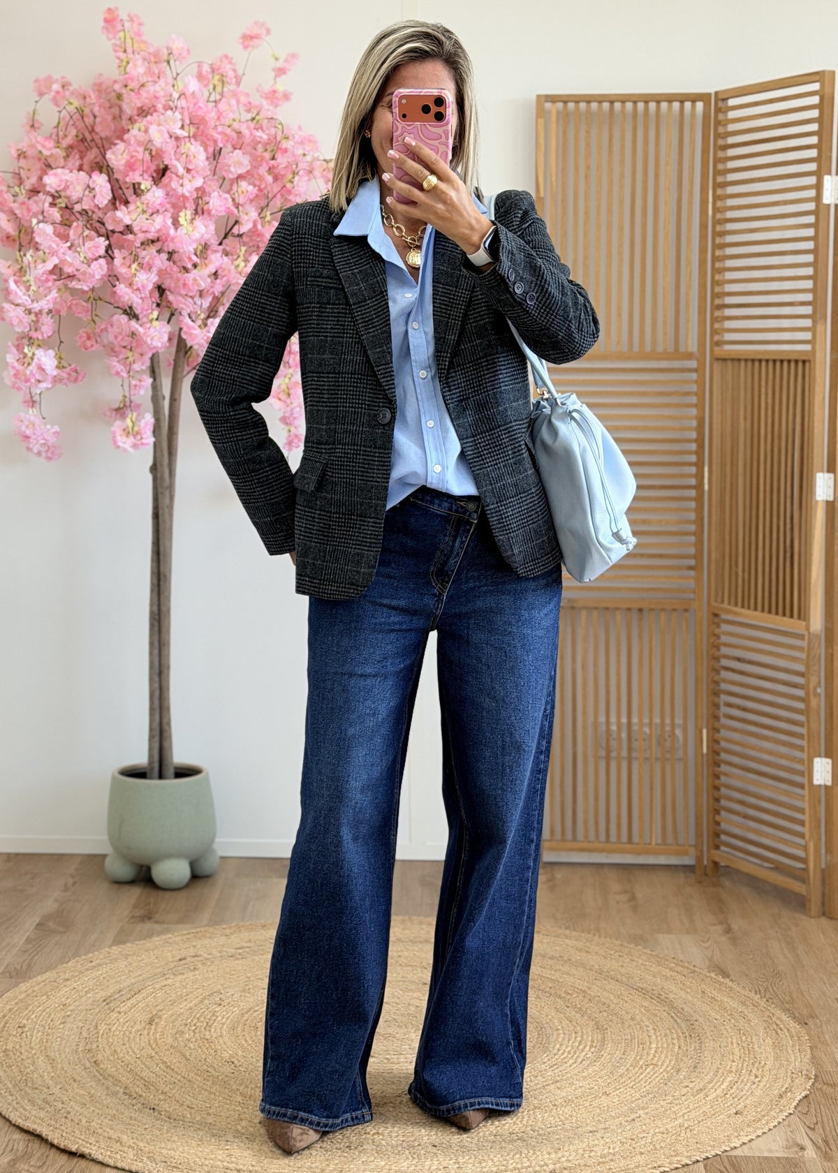 Blazer chevrons épaulettes