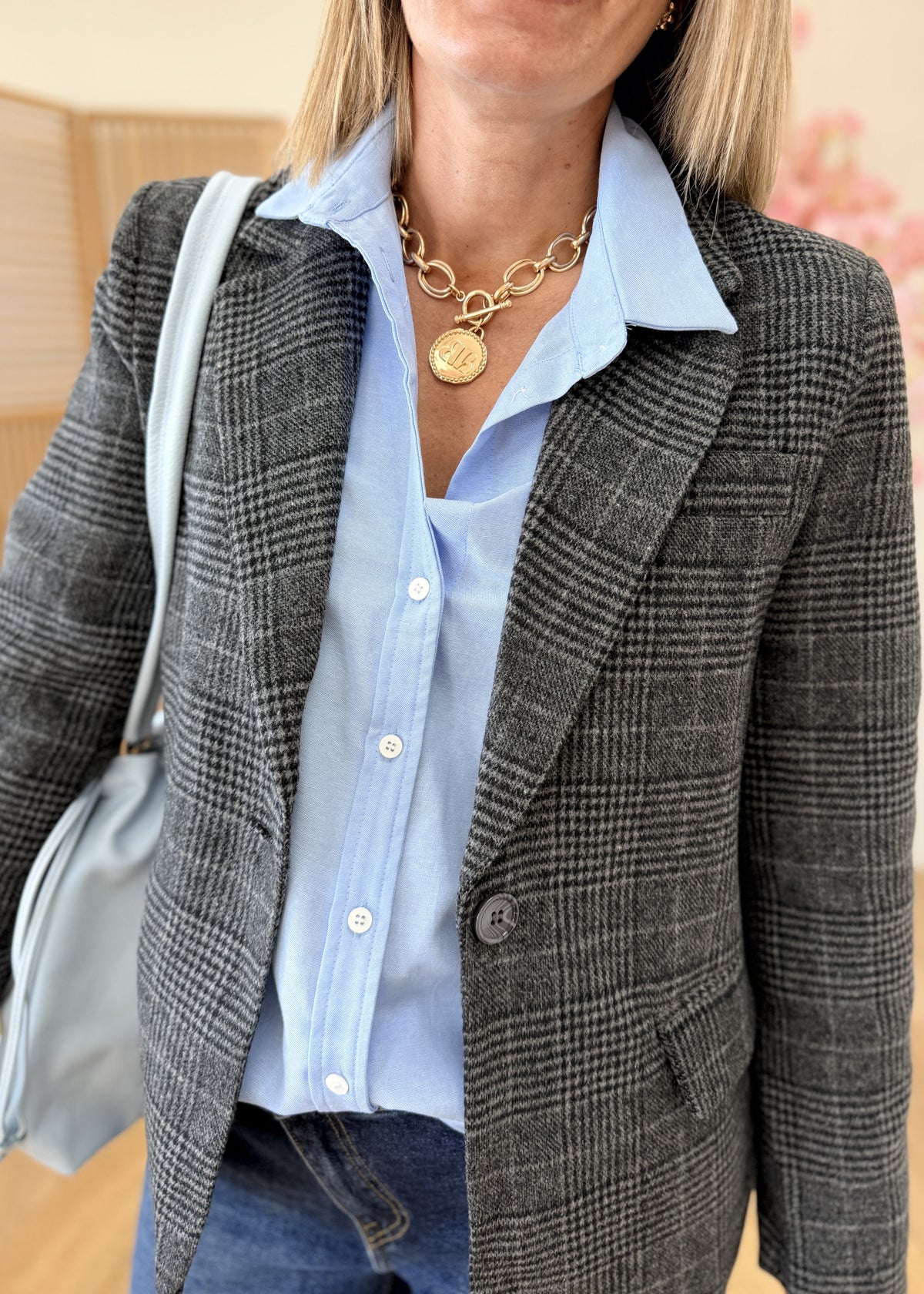 Blazer chevrons épaulettes