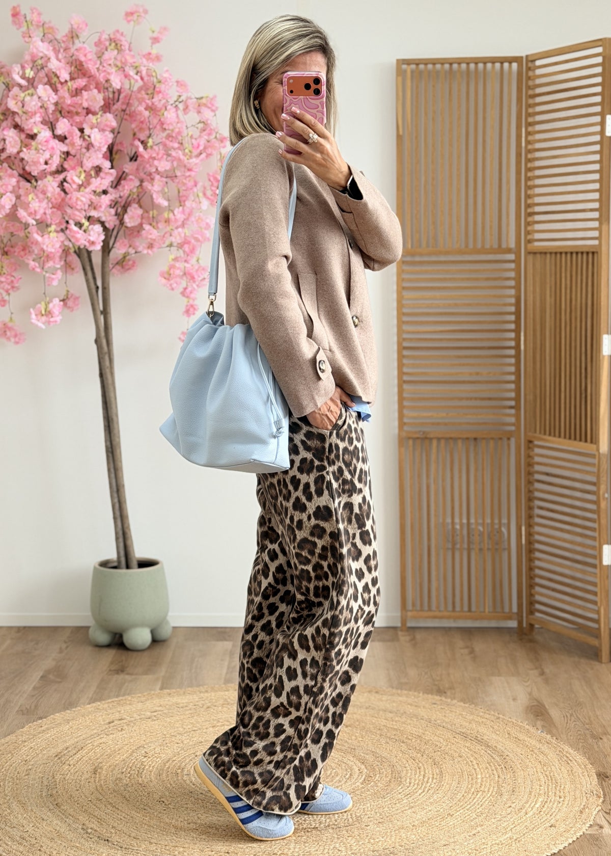 Gilet veste camel à boutons bois
