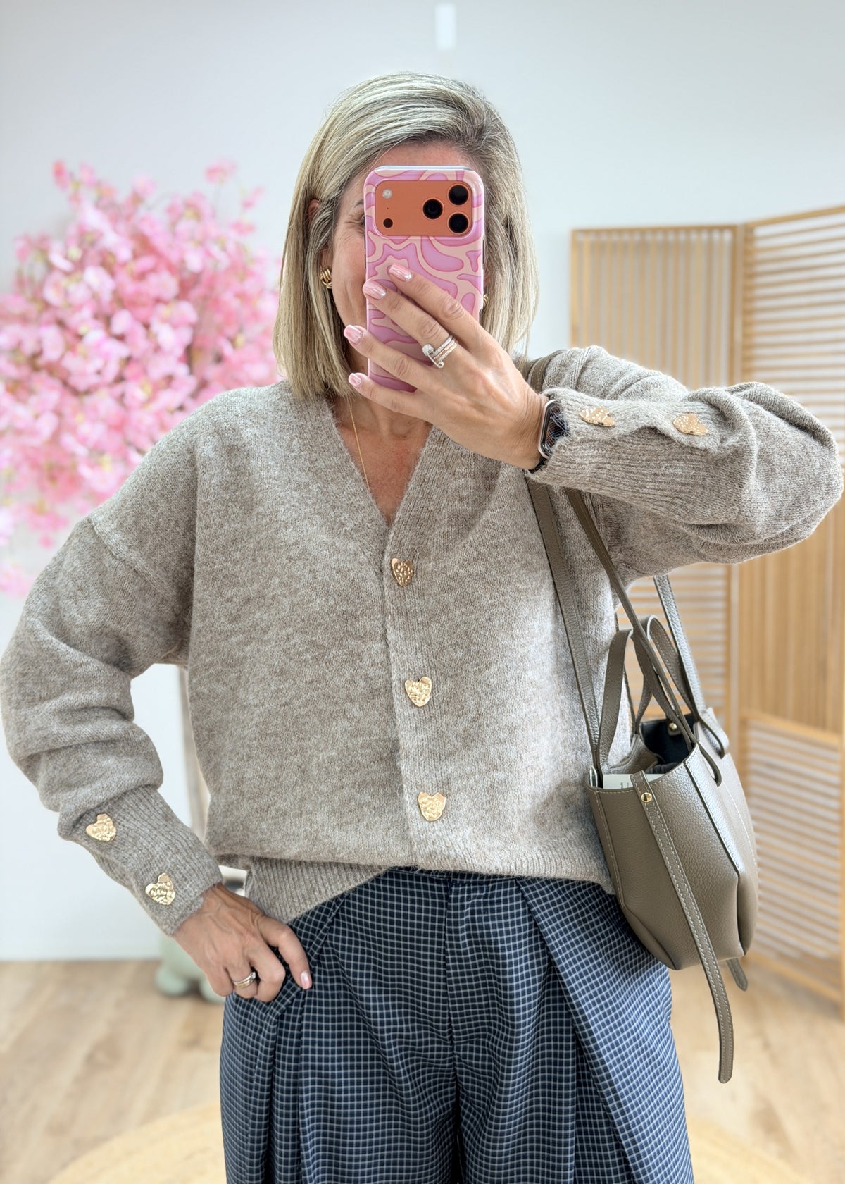 Gilet avec boutons cœur or