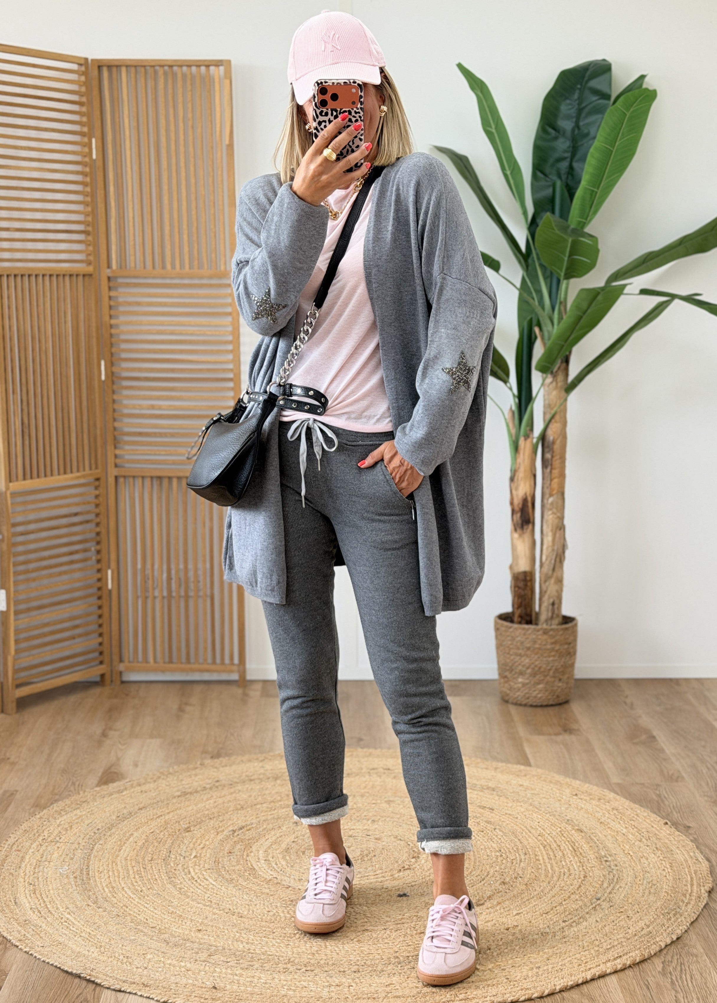 Gilet Oversize Étoiles Strass sur les Coudes - Made in Italy