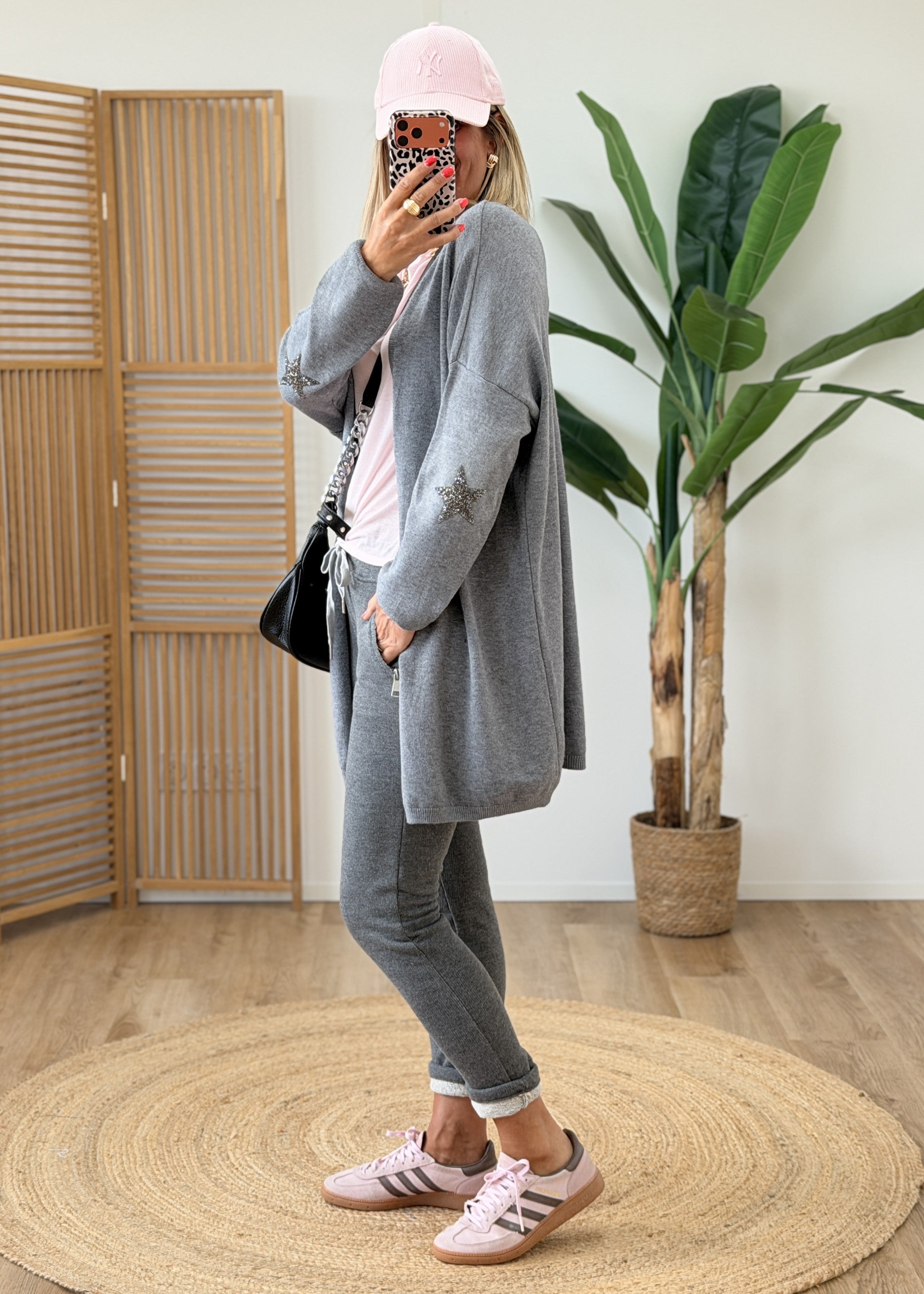 Gilet Oversize Étoiles Strass sur les Coudes - Made in Italy