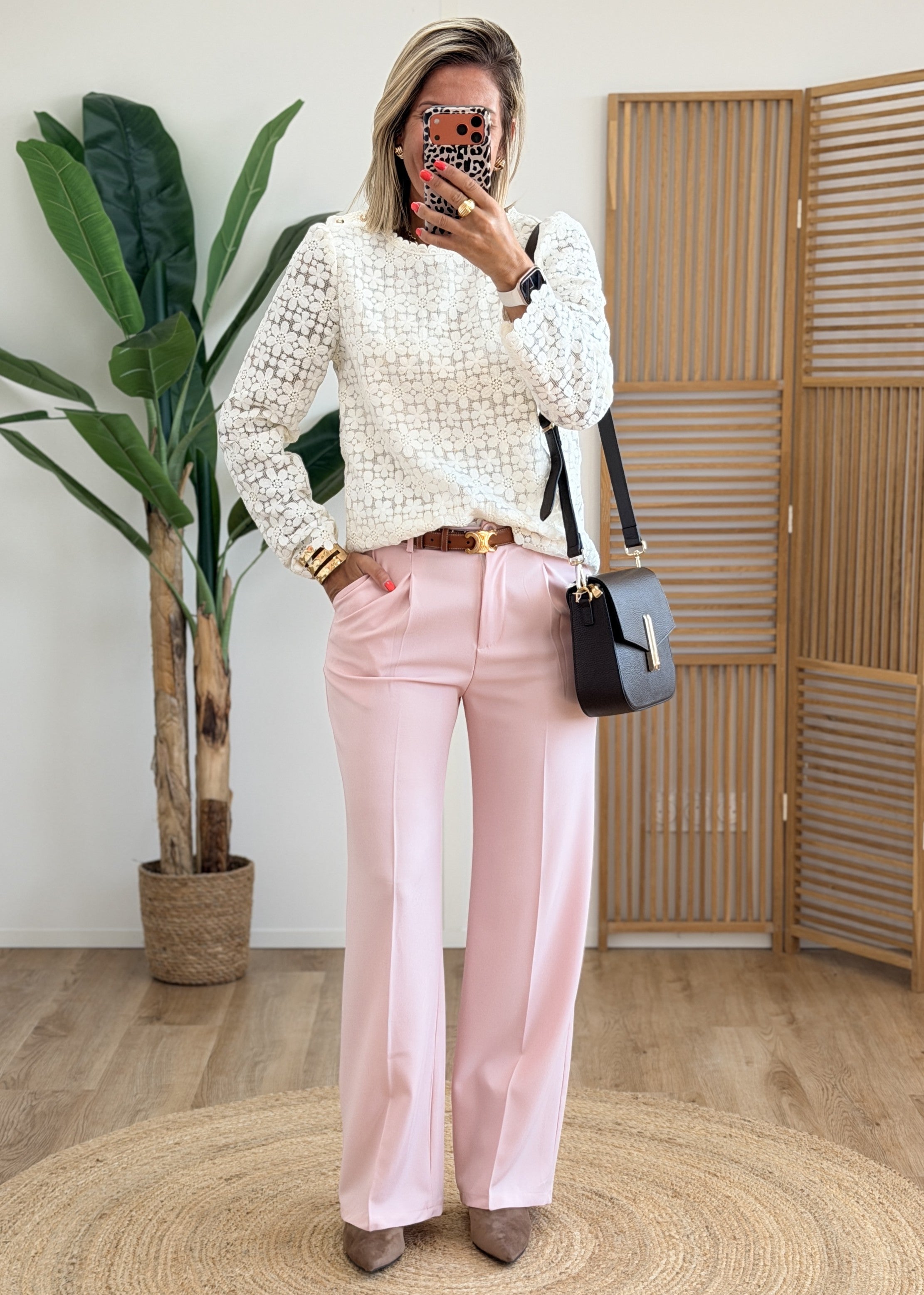 Blouse Brodée Doublée Boutons Or