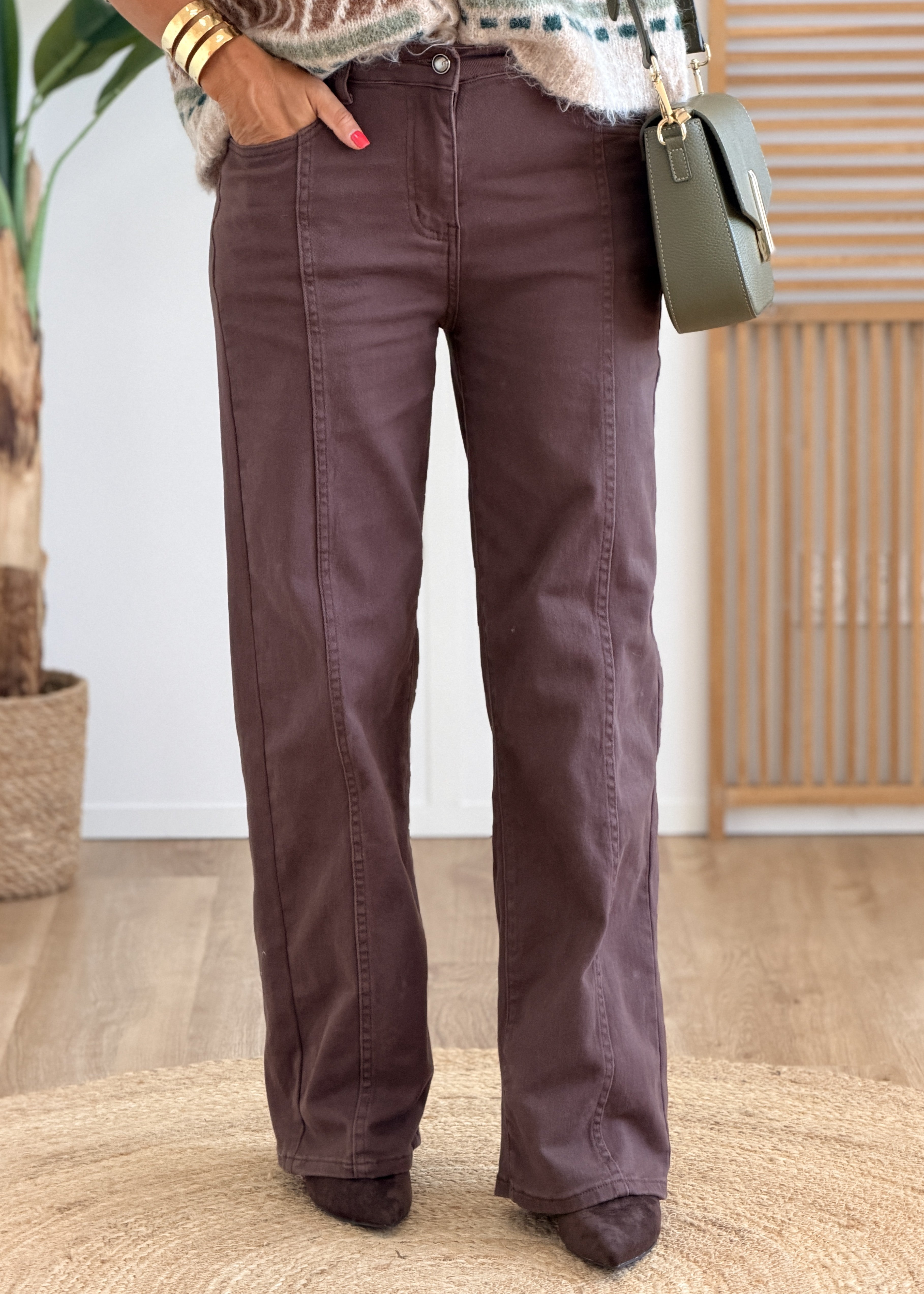 Jean Taille Haute avec Surpiqûres