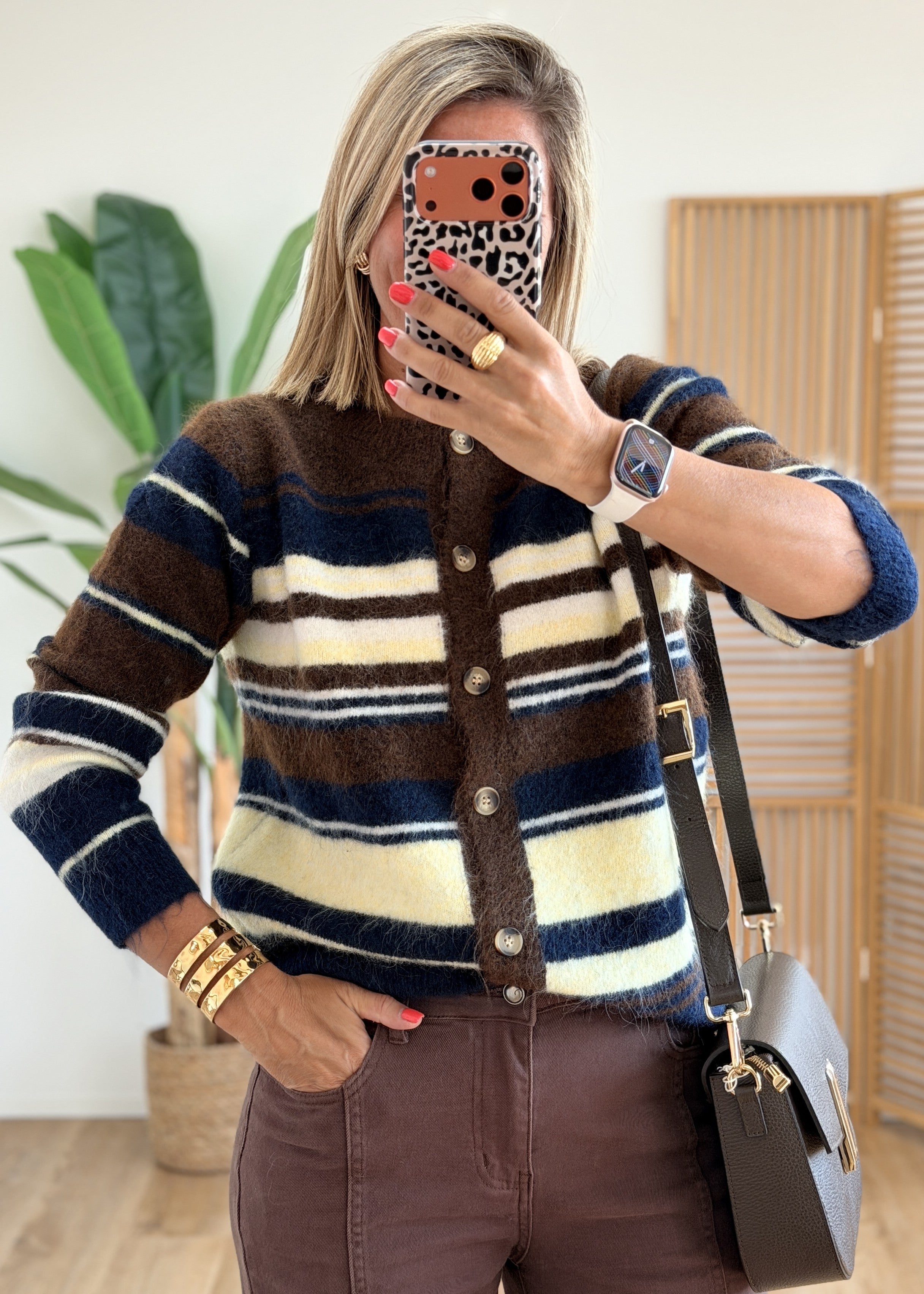 Gilet Rayé Doux – Taille Unique
