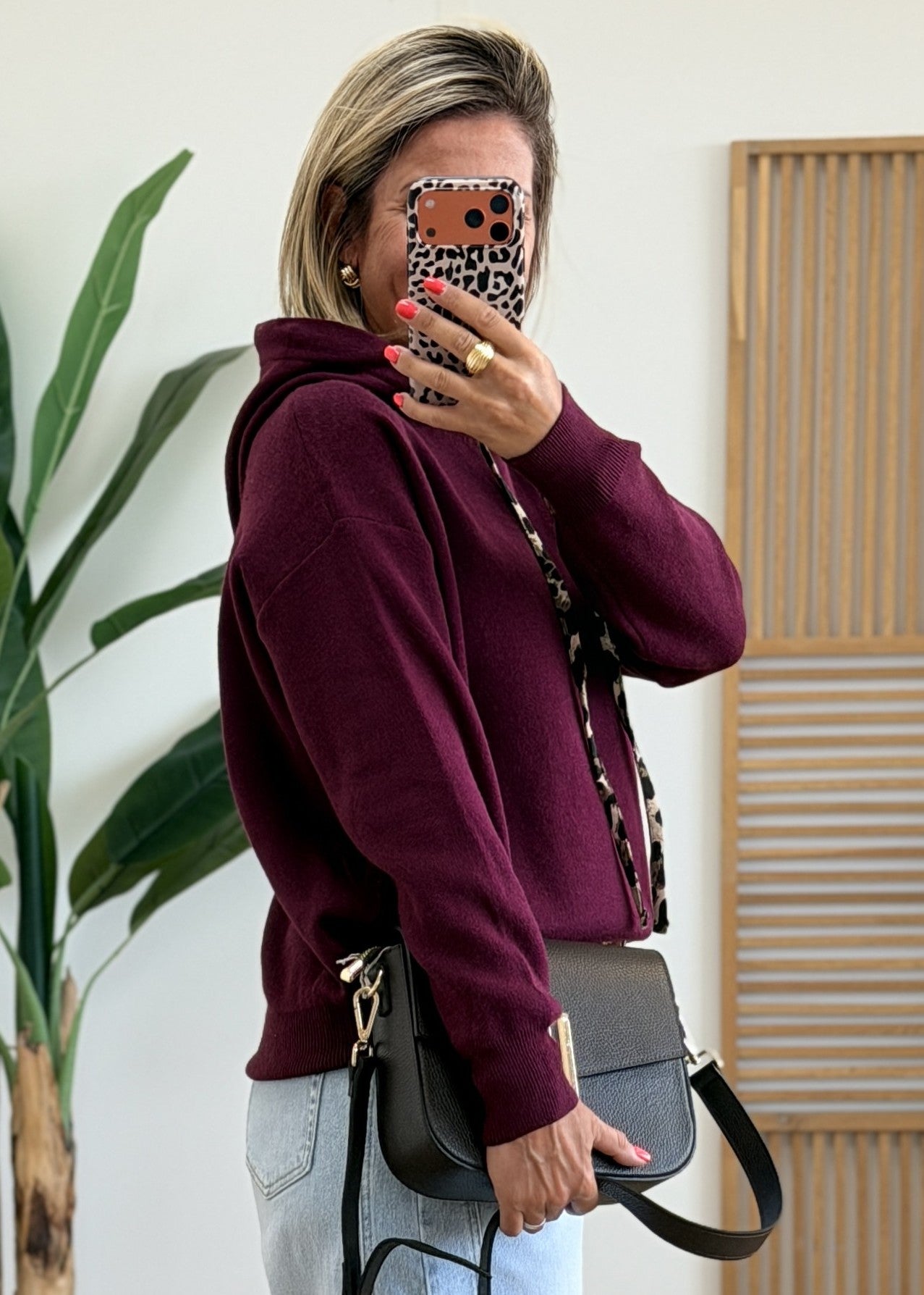 Sweat Capuche – Lien & Intérieur Léopard