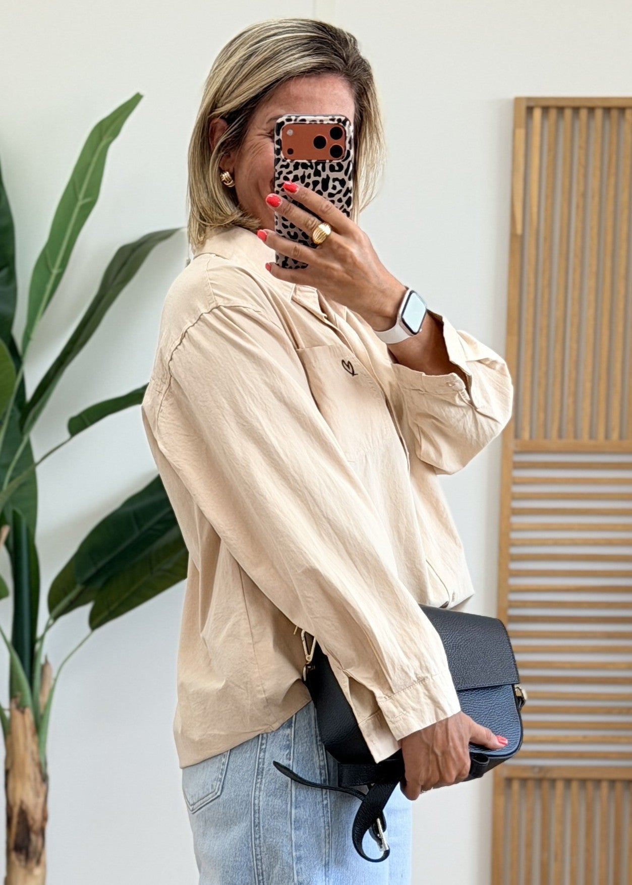 Chemise Beige Cœur Marine