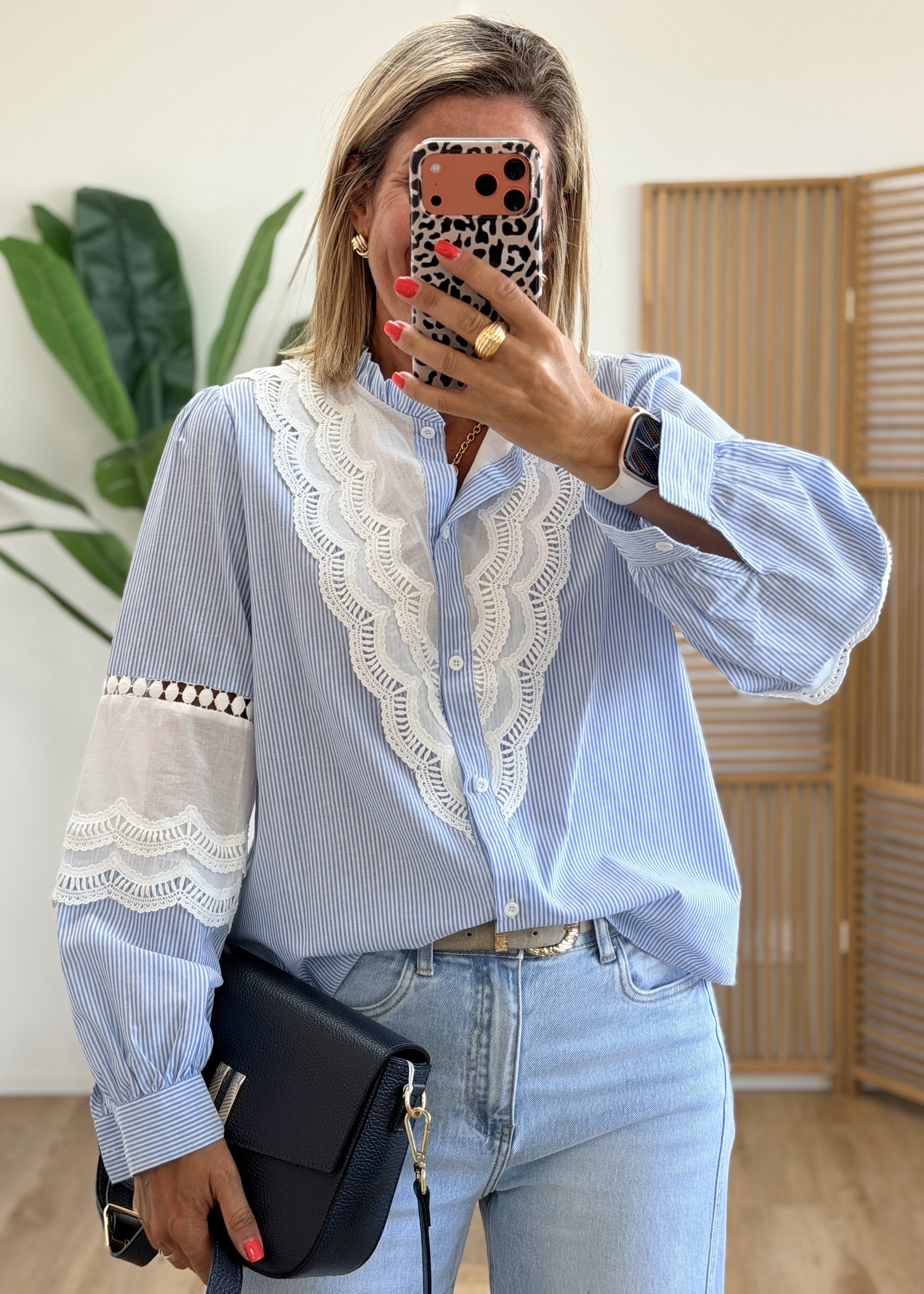 Chemise Ciel avec Broderie Anglaise