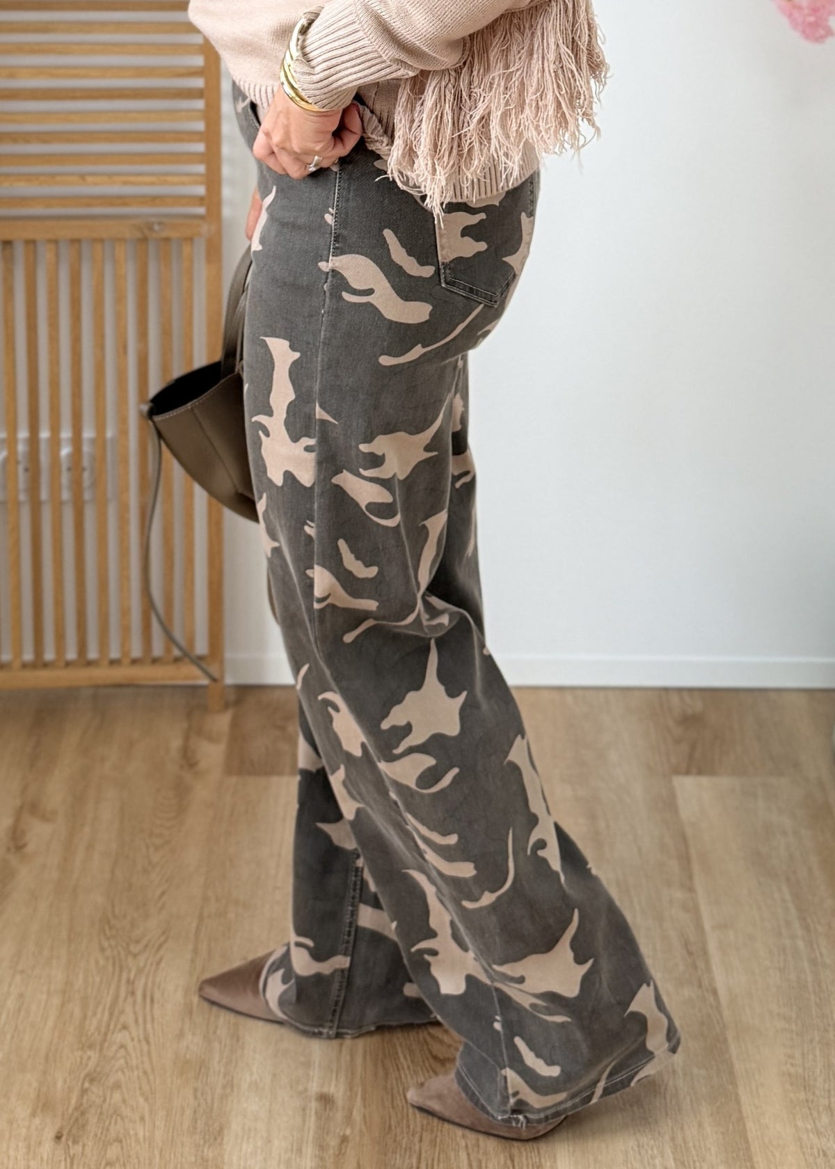 Jean Wide Leg Camouflage
