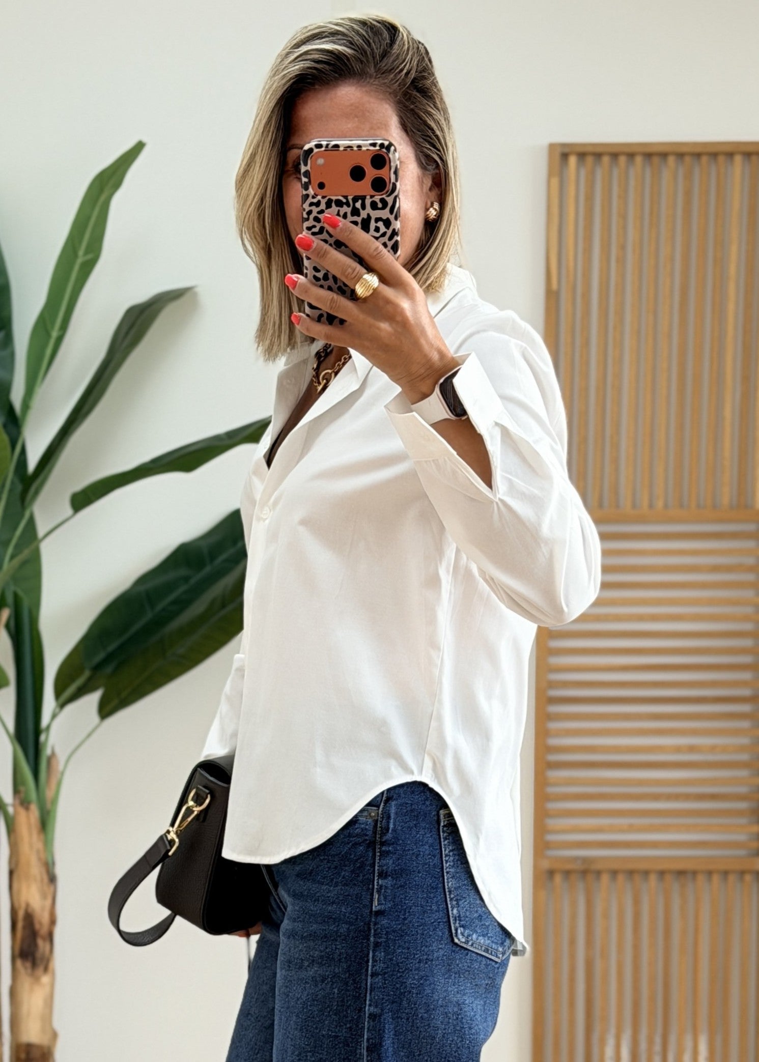 Chemise Blanche Boutonnée au Dos