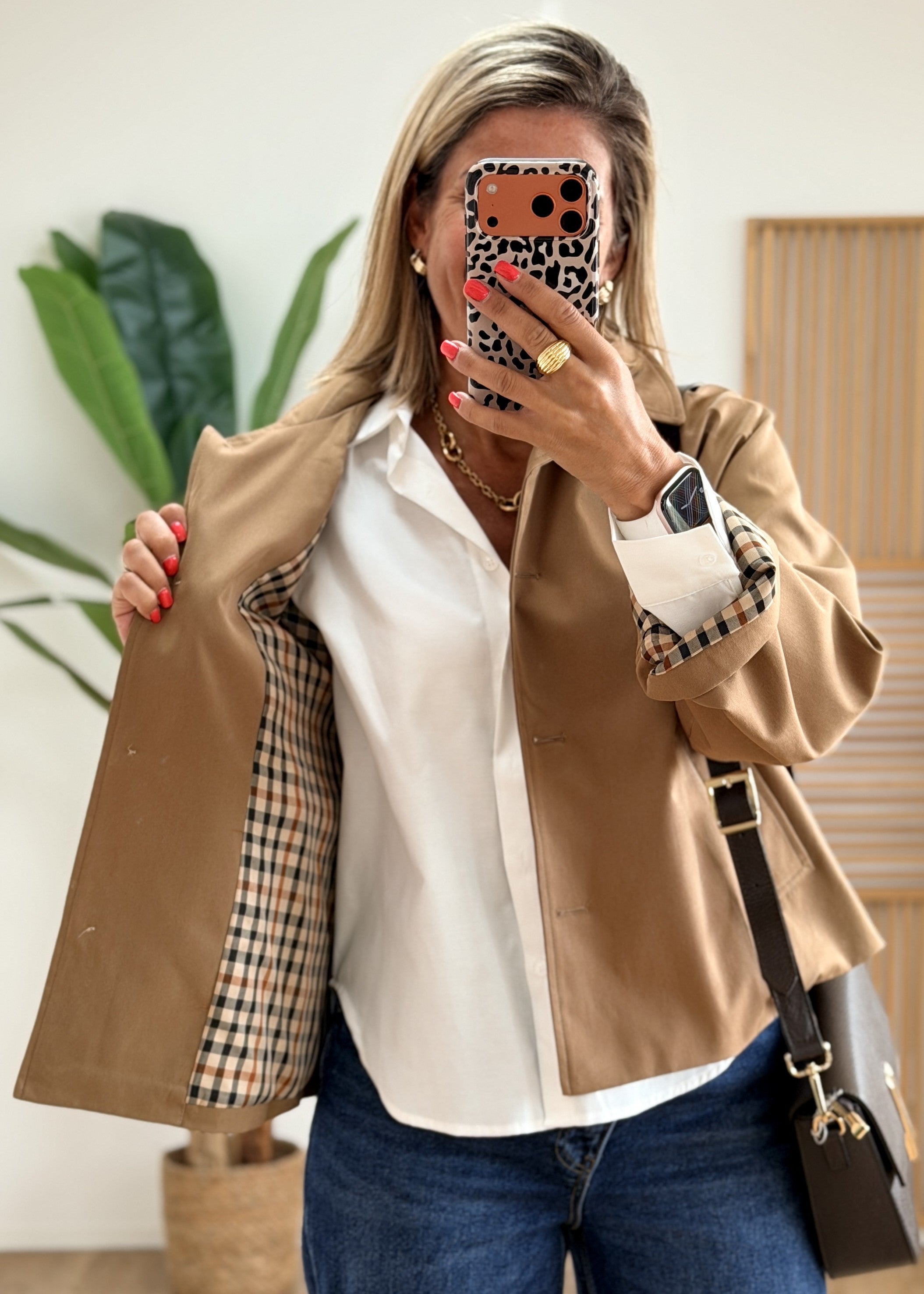 Veste Camel Intérieur Carreaux