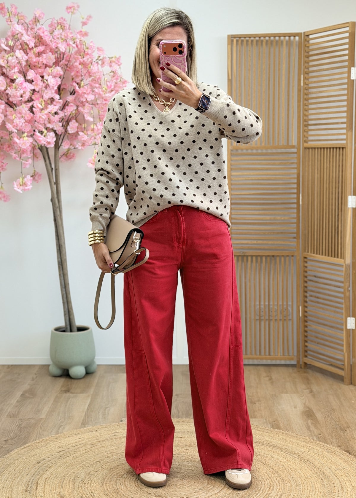 Jean barrel large en coton