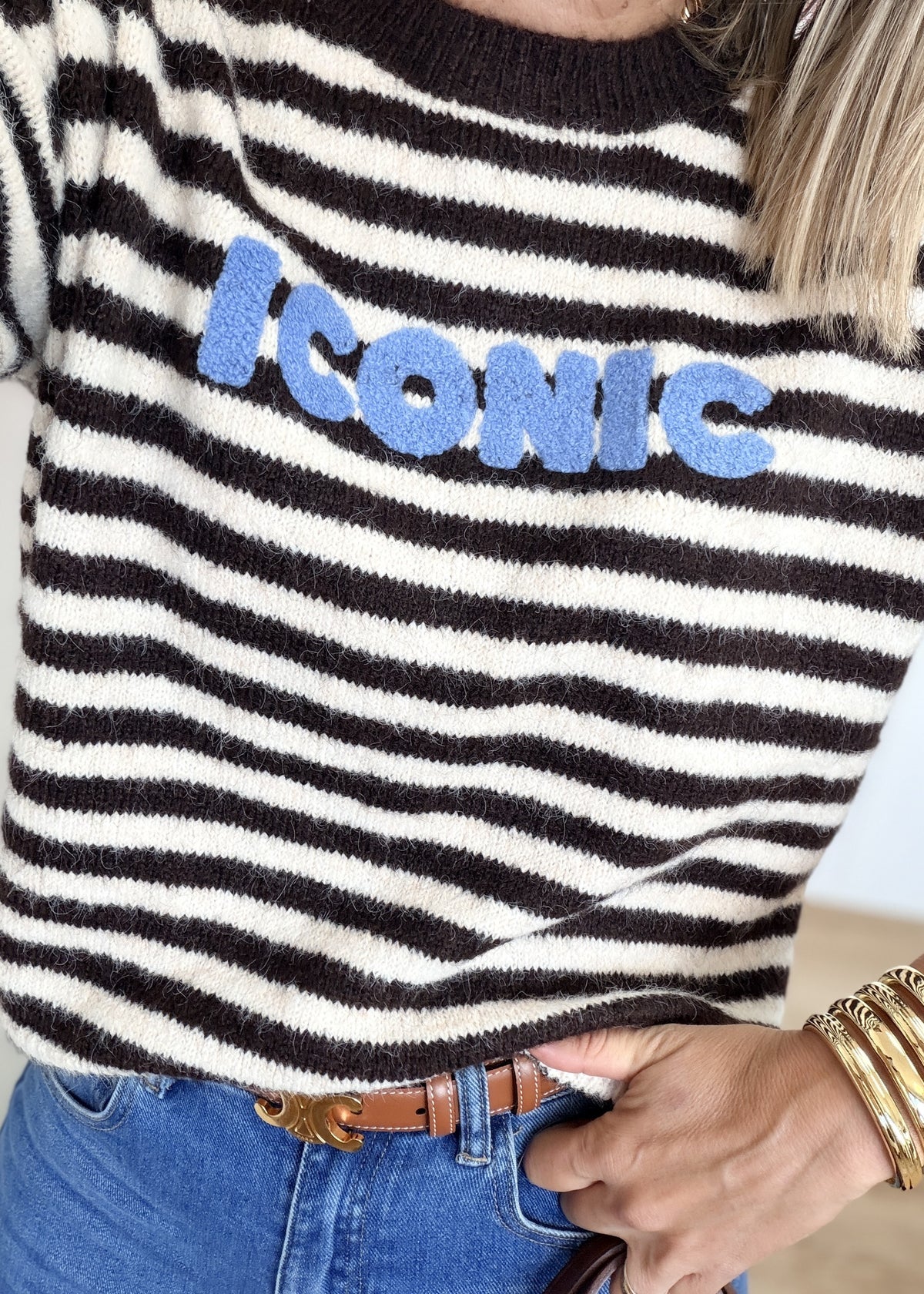 Pull rayé Iconic – Taille unique